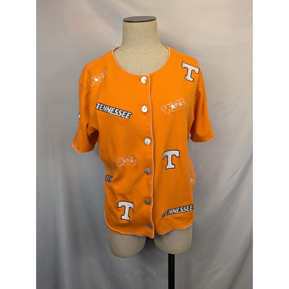 Vintage Collegiate Collection UT Vols Shirt Large Button‎ Front Orange Patches L